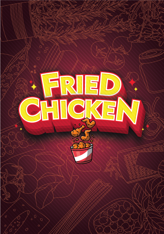 厨房宣传画：涂鸦风格的墨西哥卷饼炸鸡 - TenStickers