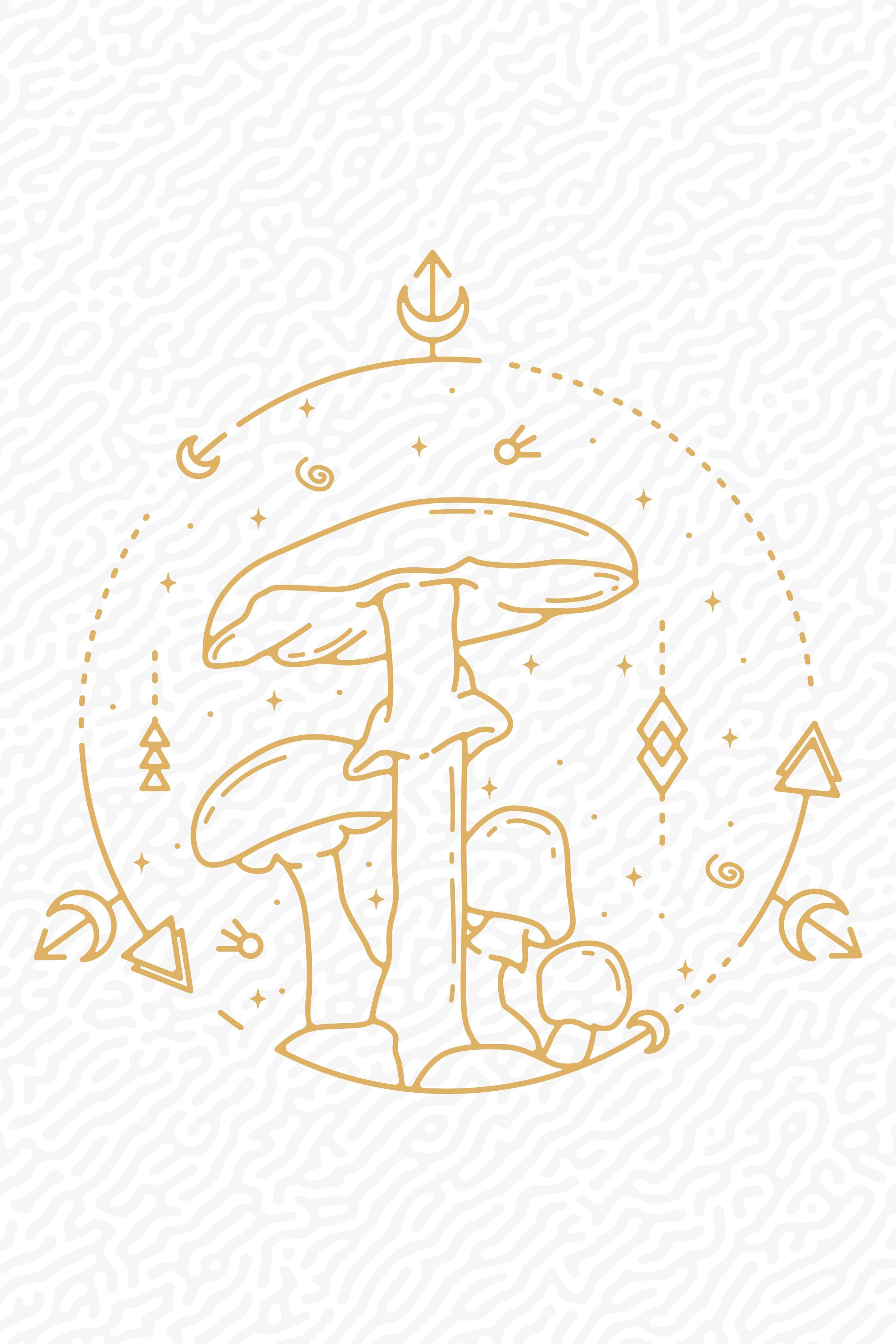 厨房宣传画几何蘑菇单线设计 - TenStickers