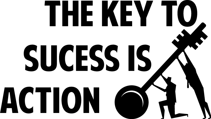 办公室宣传画 成功源于行动 - TenStickers