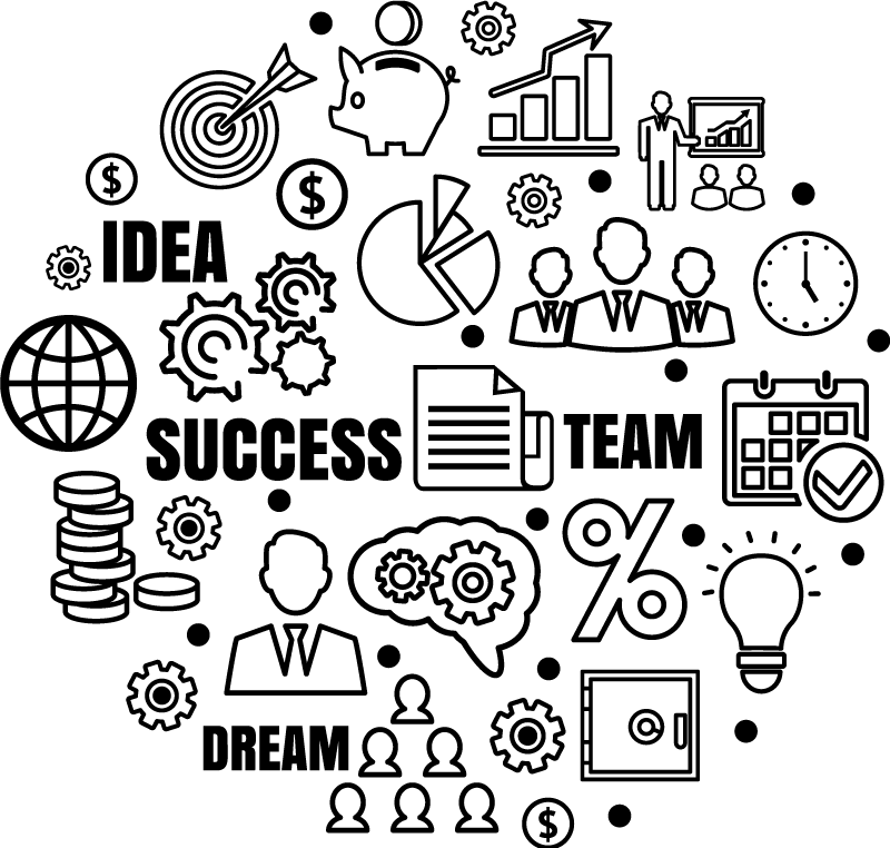 办公室宣传画与商业图标相结合 - TenStickers