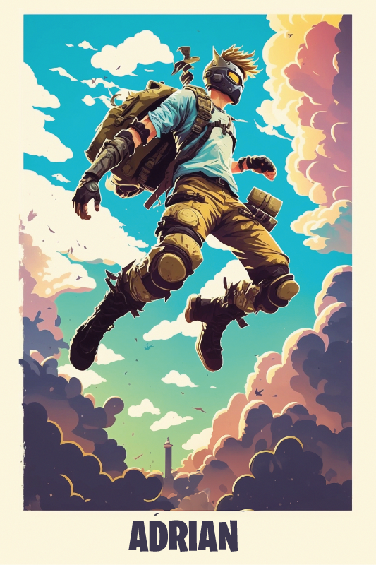 青少年卧室的宣传画与个性化名字的史诗角色 - TenStickers