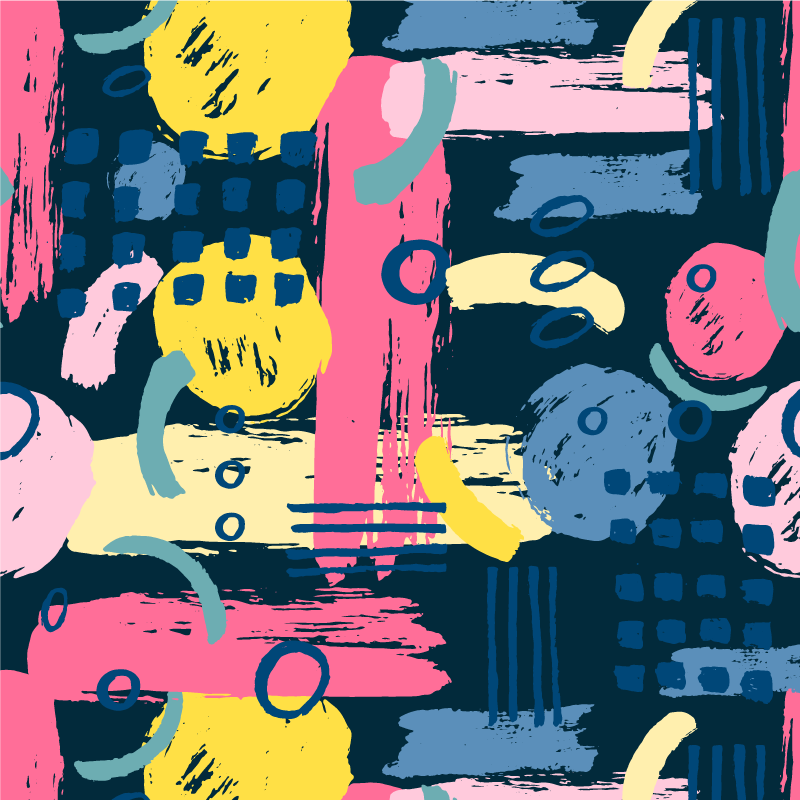 客厅海报色彩丰富的抽象艺术 - TenStickers