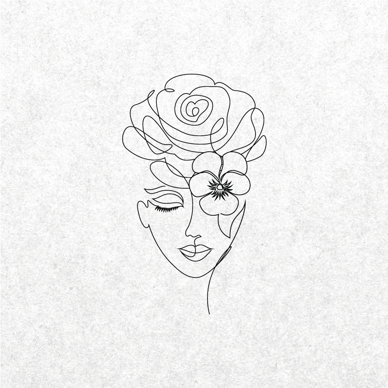 客厅海报简约无脸女性艺术作品 - TenStickers