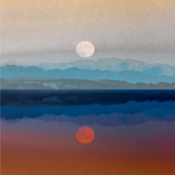 客厅海报宇宙美丽月亮设计 - TenStickers