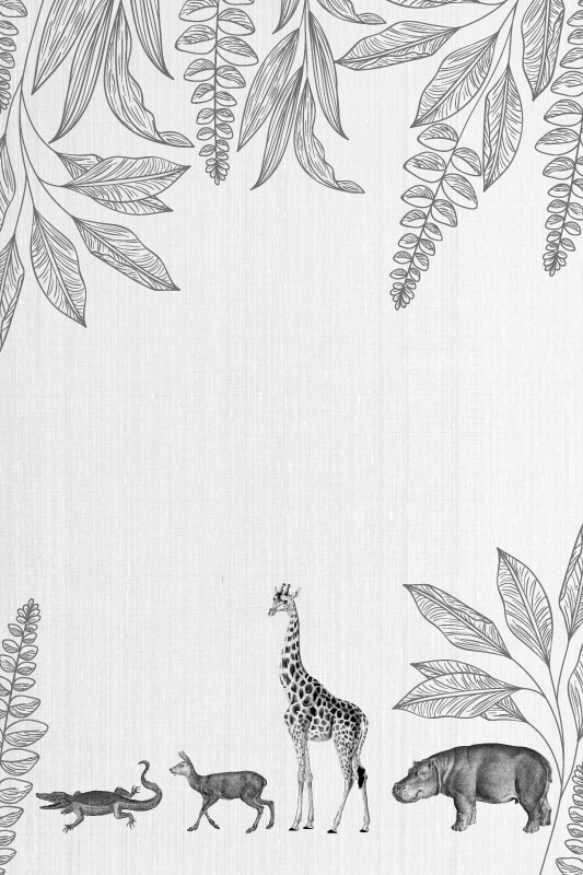 儿童房的海报适合的动物与树木边框 - TenStickers