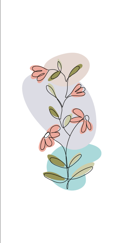 花卉和植物海报展现雏菊与玫瑰的极简设计 - TenStickers