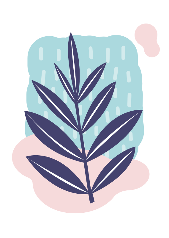 花卉和植物海报抽象叶子 - TenStickers
