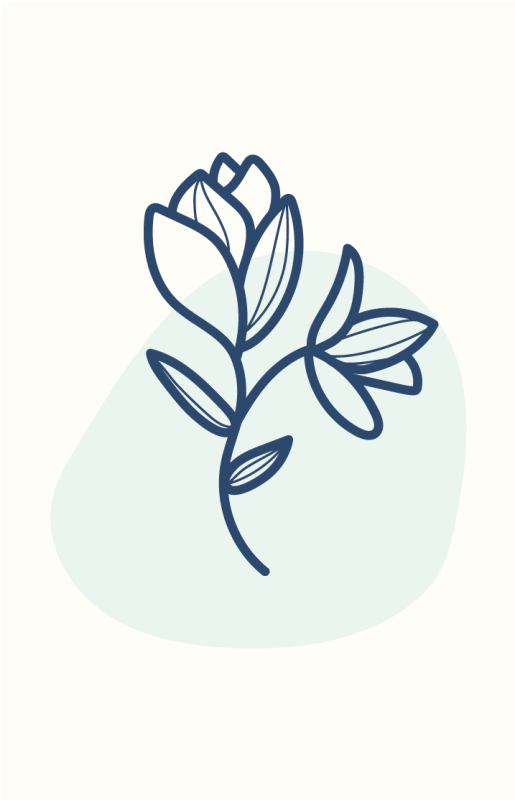 花卉和植物海报植物轮廓插图 - TenStickers