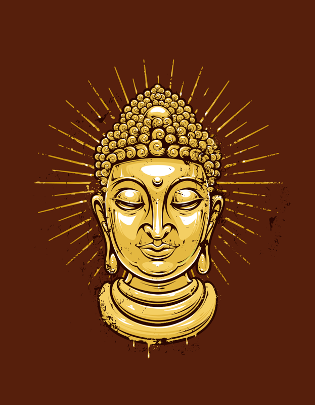 禅宗宣传画金色佛陀剪影 - TenStickers