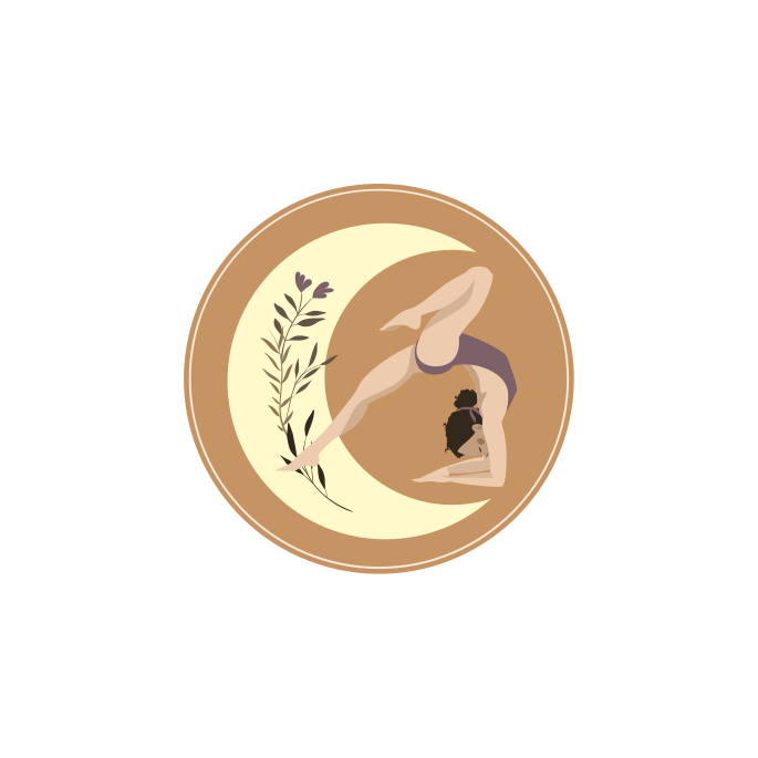 体育海报瑜伽姿势插图与月亮 - TenStickers