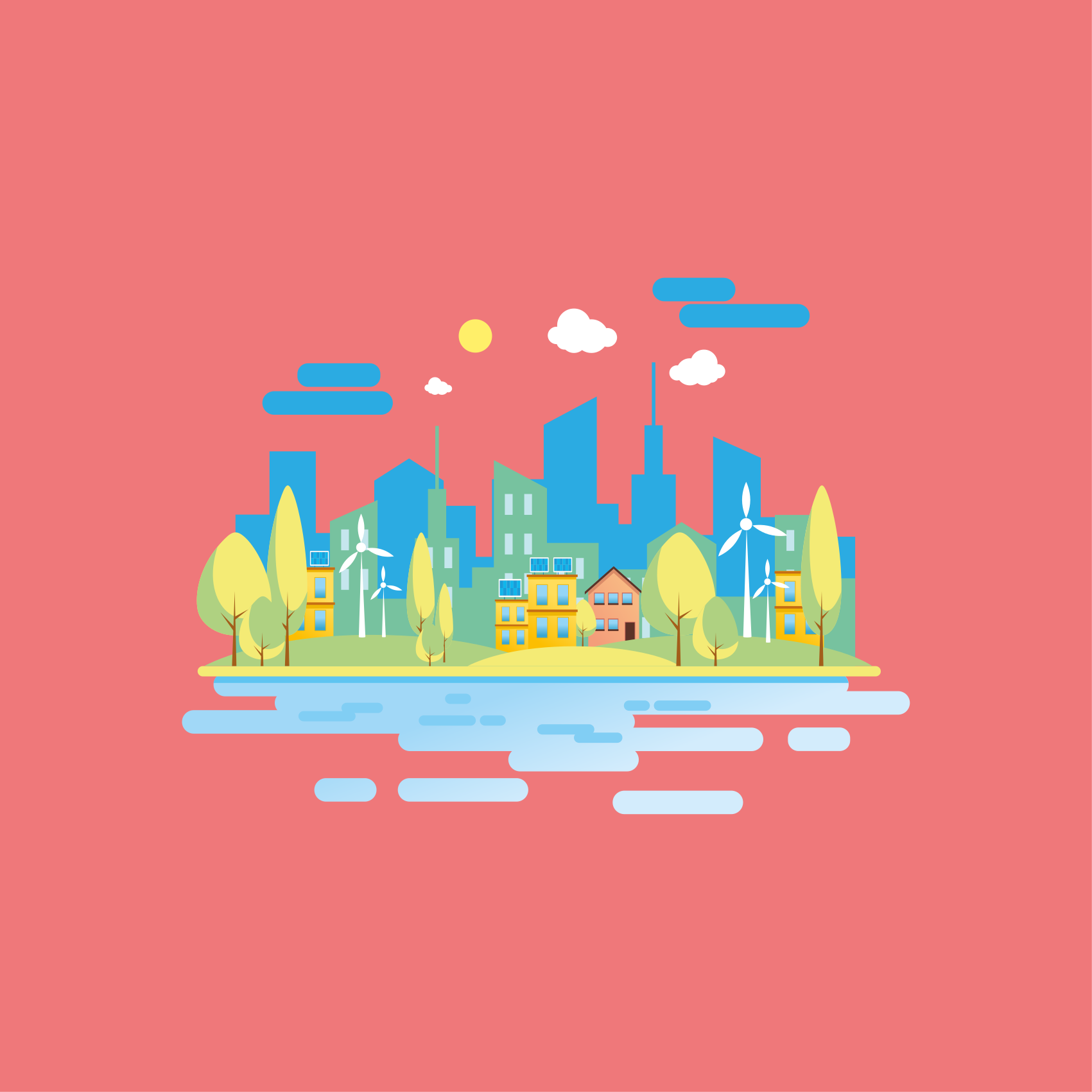 城市和国家的宣传画现代城市风貌 - TenStickers