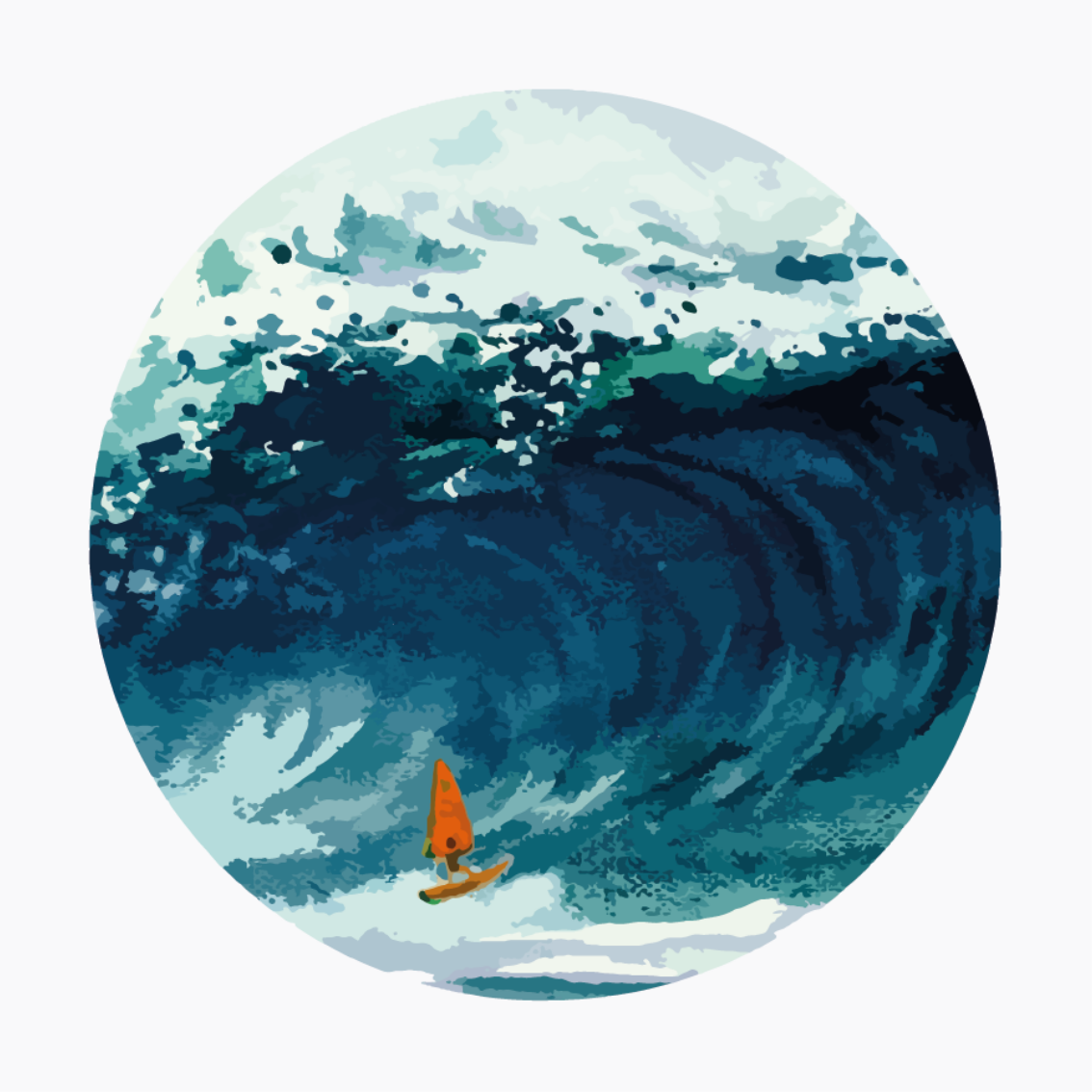 景观宣传画一名冲浪运动员 - TenStickers