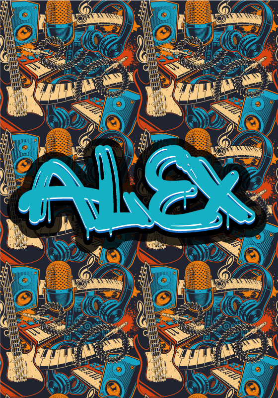 定制复古音乐涂鸦海报 - TenStickers