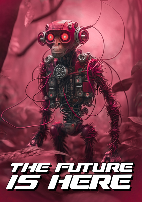 青少年卧室的宣传画 机器猴 - TenStickers