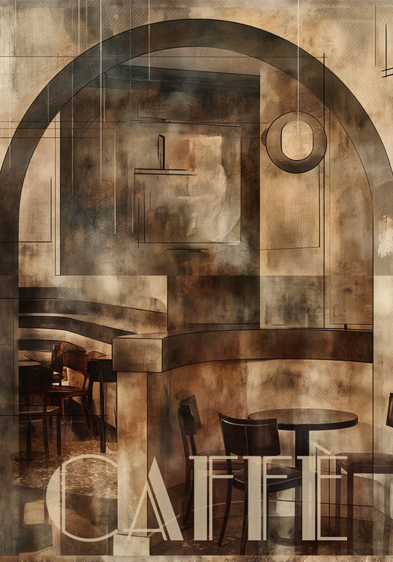 装饰艺术海报咖啡馆 - TenStickers