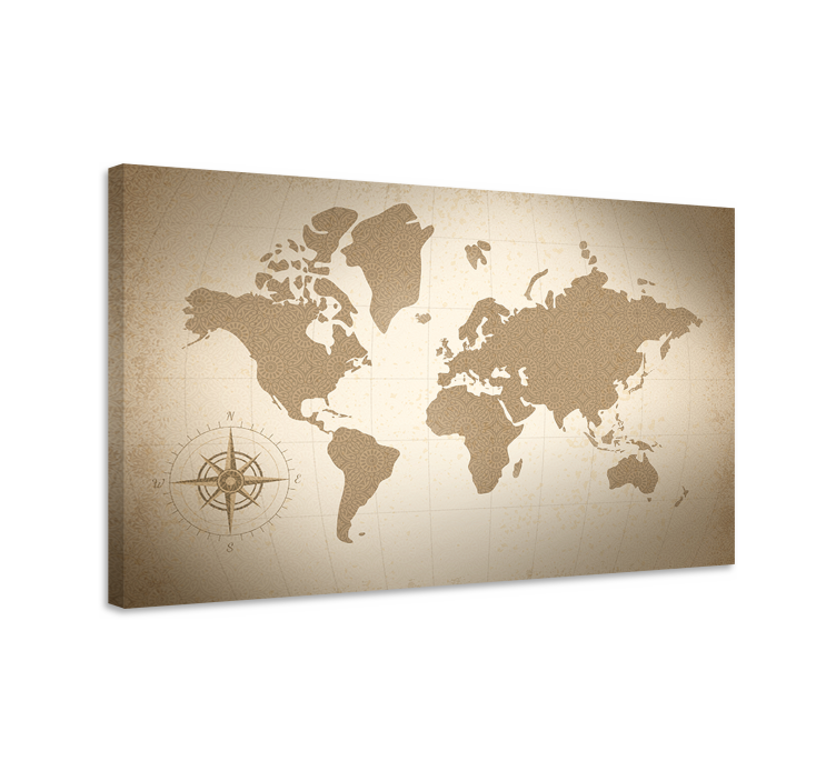 盲人世界地图复古世界地图 - TenStickers