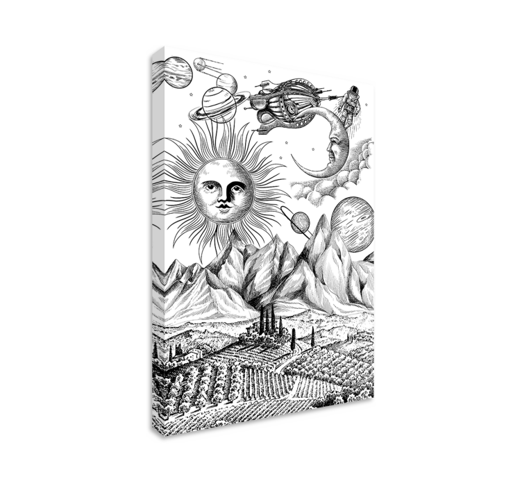 伟大的宇宙拼贴画布艺术版画 - TenStickers