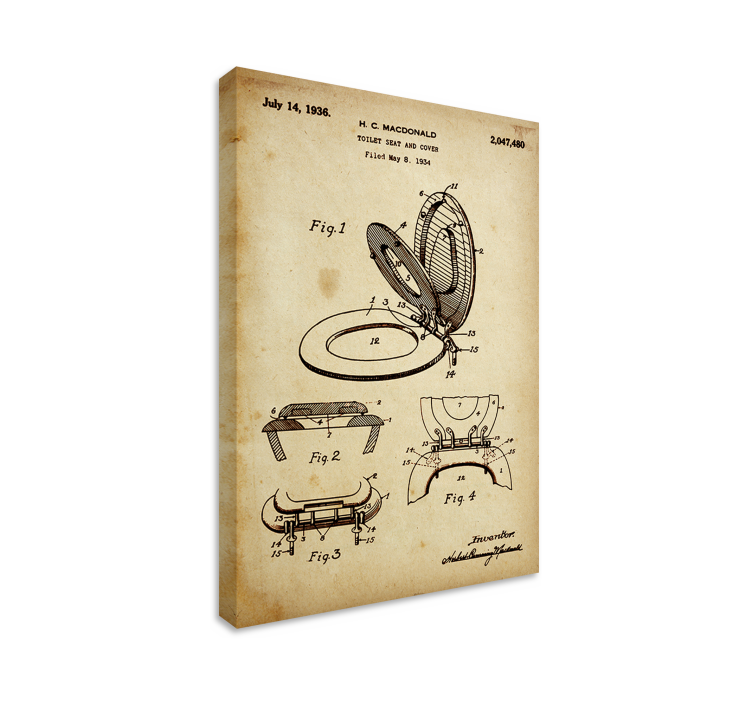 老式浴室帆布艺术 - TenStickers