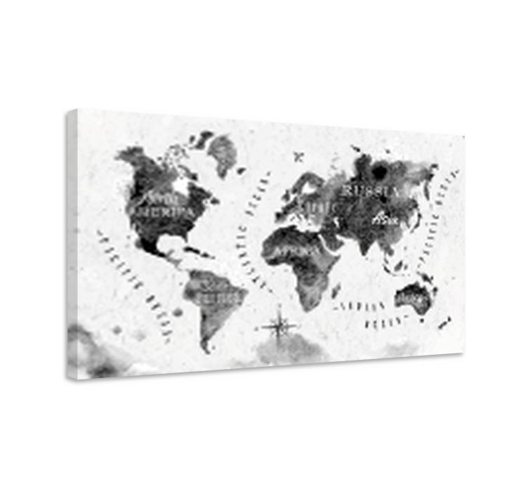 盲人世界地图单色世界地图 - TenStickers