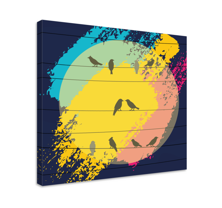 盲人鸟复古圆形轮廓设计 - TenStickers