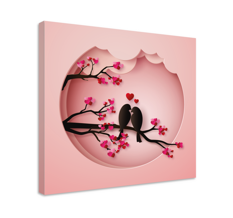 现代鸟类接吻鸟画布艺术 - TenStickers