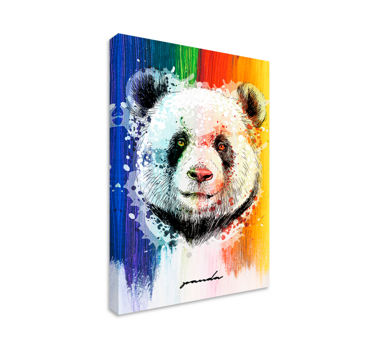 盲人动物色彩斑斓的熊猫肖像 - TenStickers