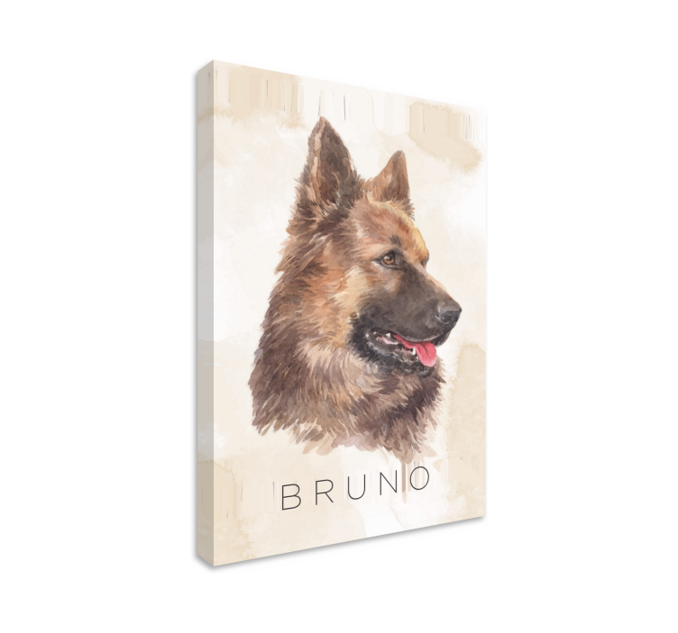 盲人小狗德牧肖像画 - TenStickers