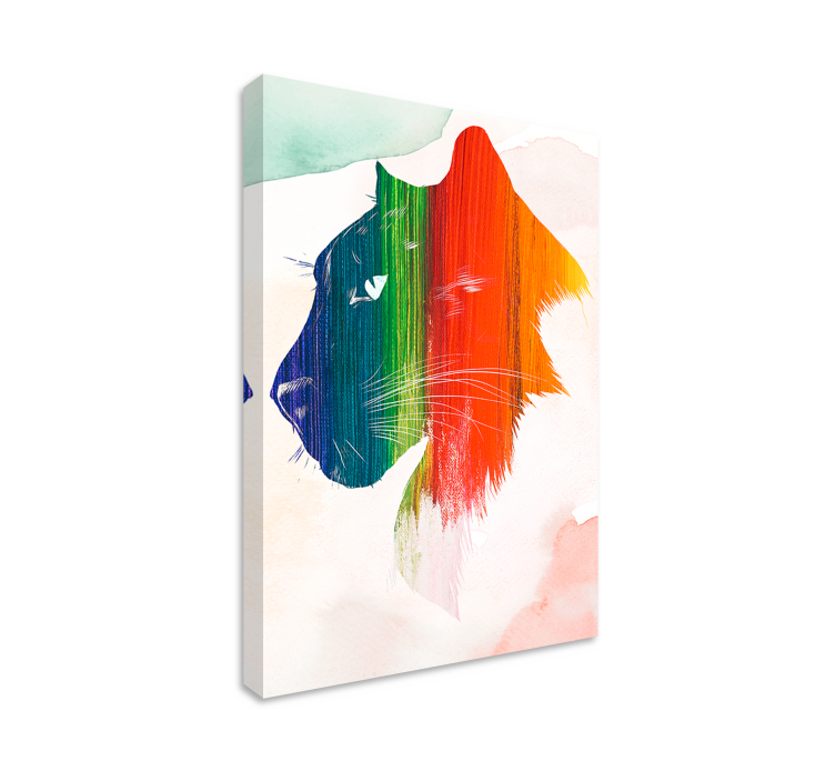 盲人猫 彩色狮子侧影 - TenStickers