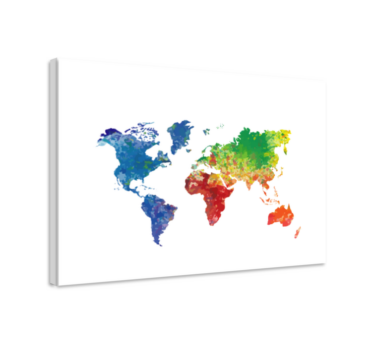 盲人世界地图 彩色世界地图 - TenStickers
