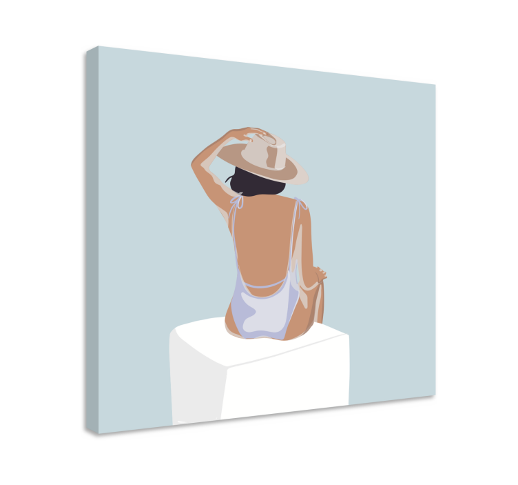 时尚女孩简约风格墙版画 - TenStickers