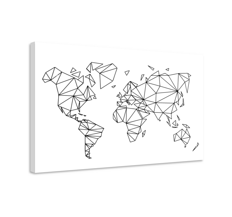 盲人世界地图与几何宇宙轮廓 - TenStickers