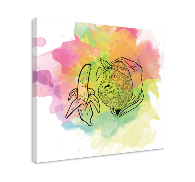 Abc字母大猩猩抱香蕉 - TenStickers