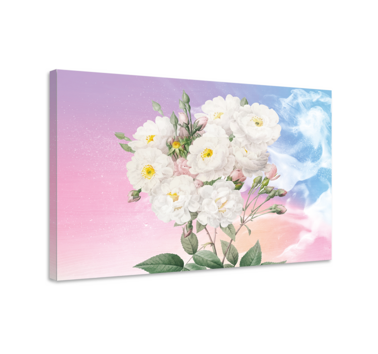 盲人视觉训练白色花卉花束 - TenStickers