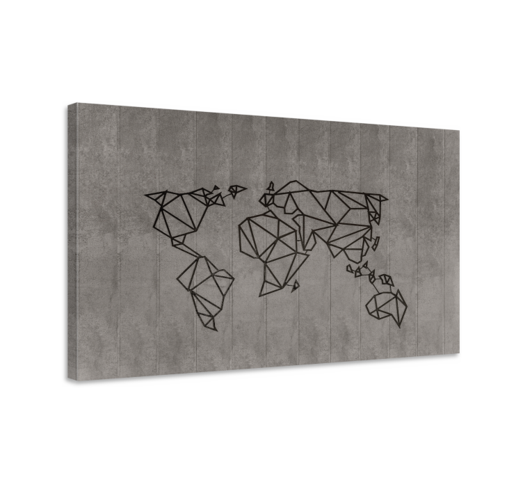 盲人世界地图与几何世界轮廓相结合 - TenStickers