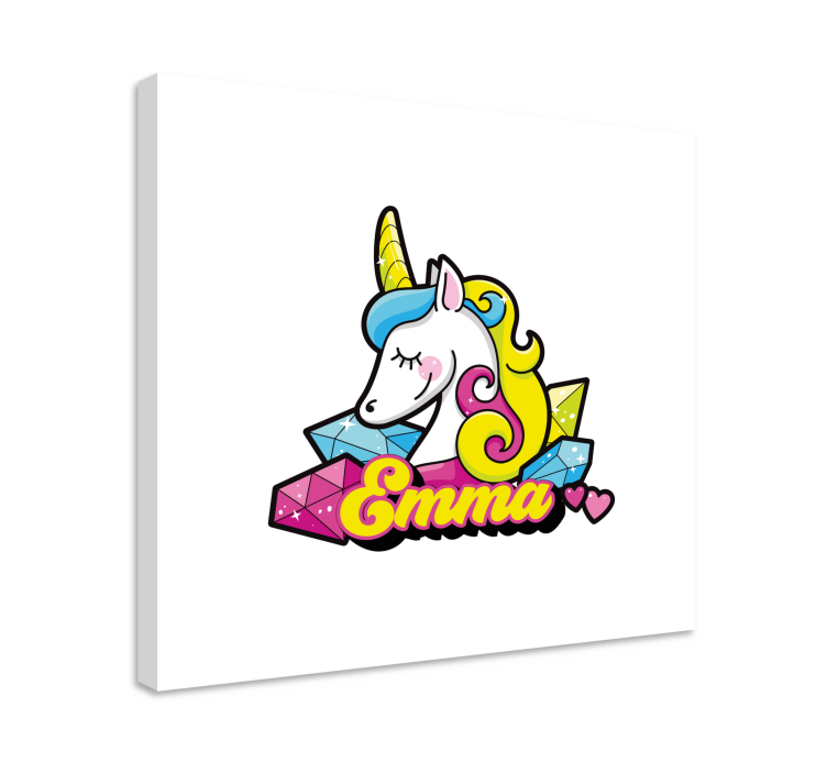 漂亮的钻石独角兽个性画布 - TenStickers