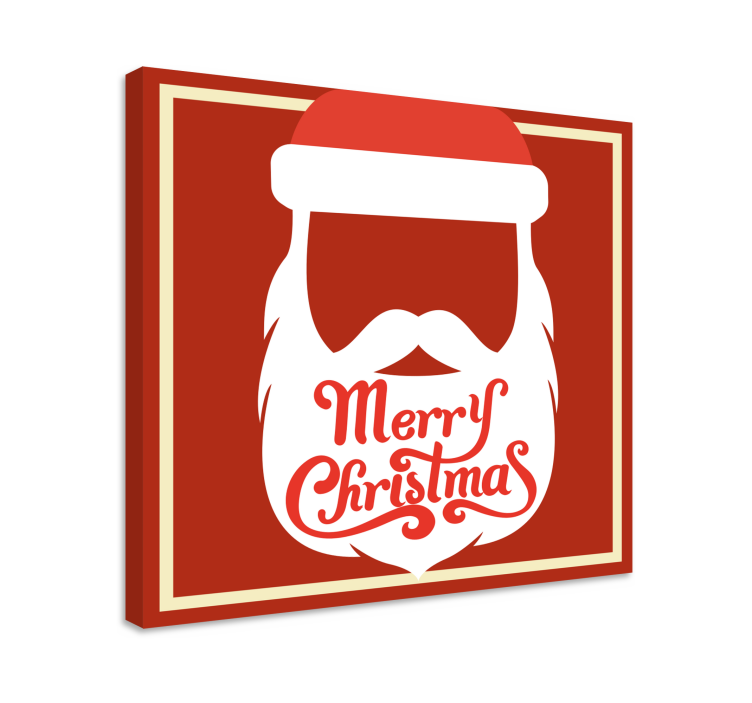 圣诞快乐圣诞老人胡须帆布版画 - TenStickers