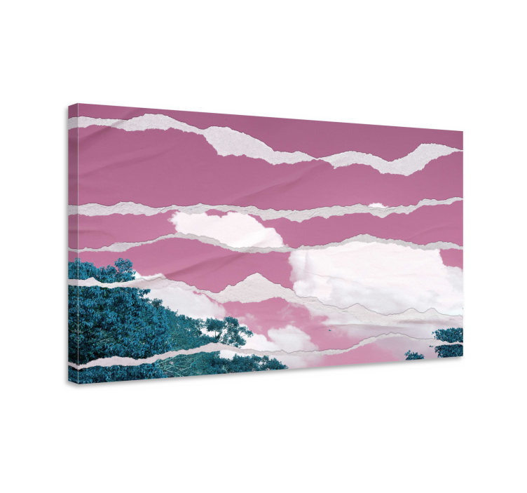 盲人游览风景，粉色地平线上云彩 - TenStickers