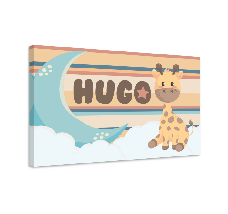 男孩名字个性画布的可爱长颈鹿 - TenStickers