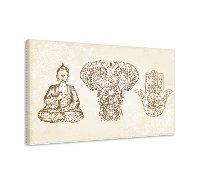 佛 hamsa 手符号现代画布 - TenStickers