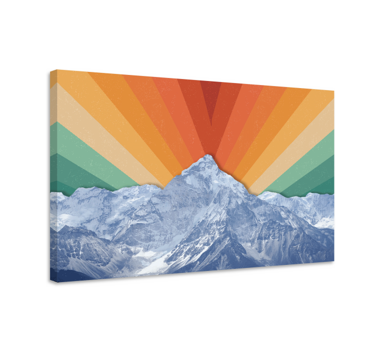 盲人游览风景，壮丽山脉日出 - TenStickers