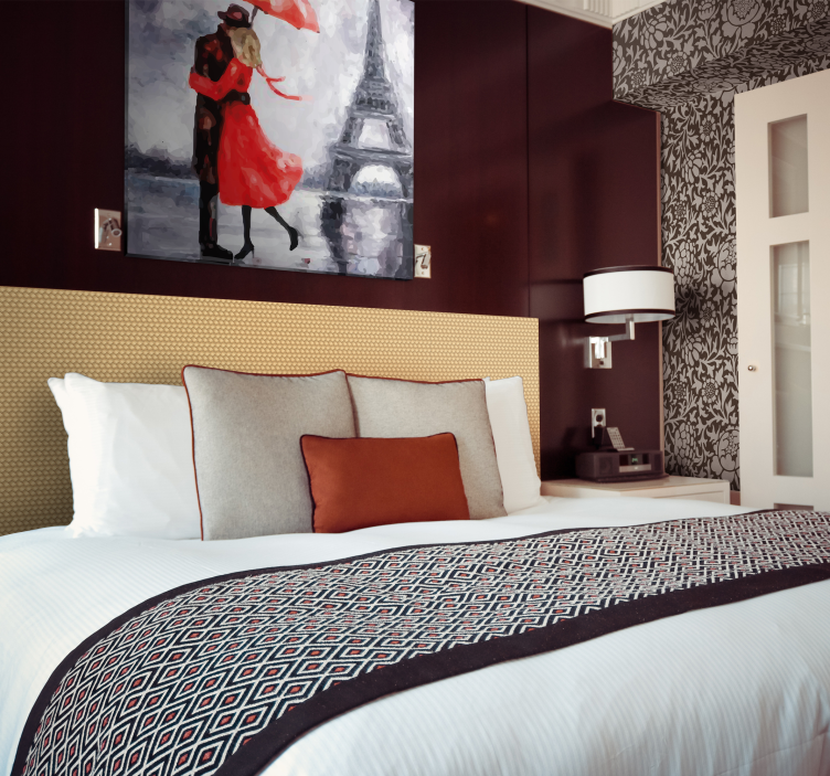 角色enamorados torre埃菲尔帆布打印 - TenStickers