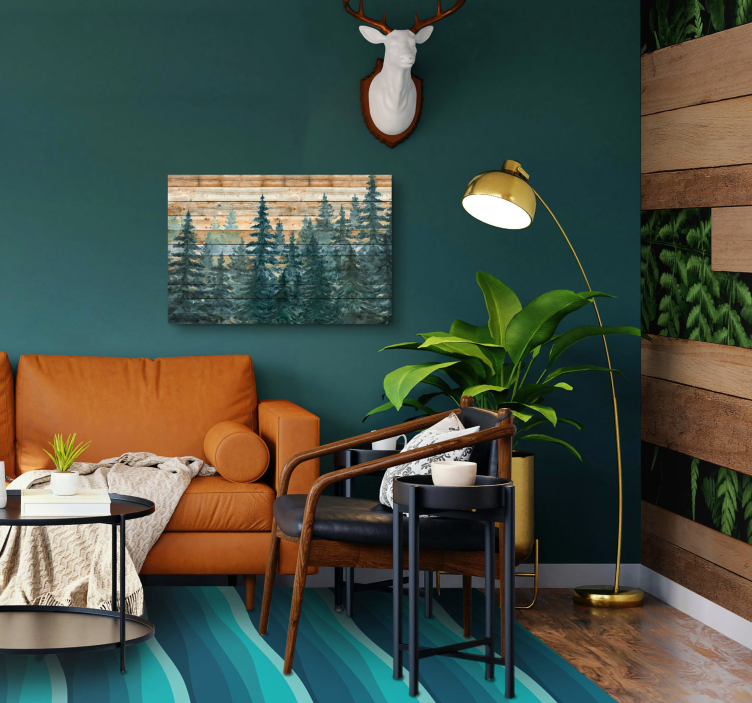 盲人客厅如同壮丽松林般的宁静 - TenStickers