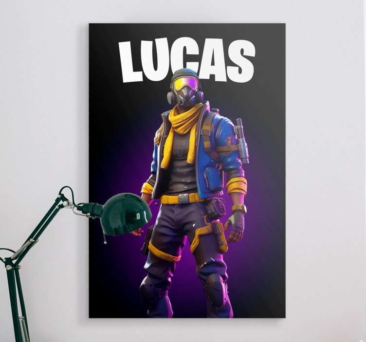 视频游戏帆布打印 勇士戴墨镜 - TenStickers