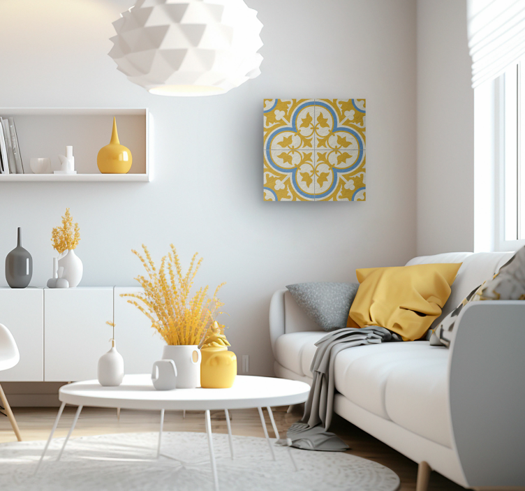 盲人复古 黃色液壓瓷磚 - TenStickers