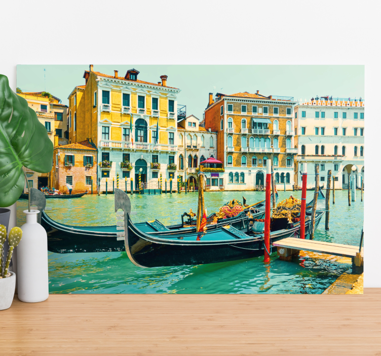 Aquarella venecia 的运河 3d 画布打印 - TenStickers