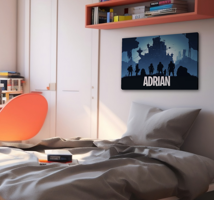 视频游戏帆布打印 藍色史詩般的城堡 - TenStickers