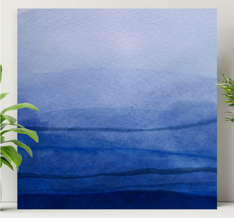 深海军渐变色水彩画布艺术版画 - TenStickers