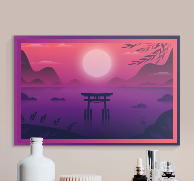 漂浮的世界紫色背景复古画布 - TenStickers