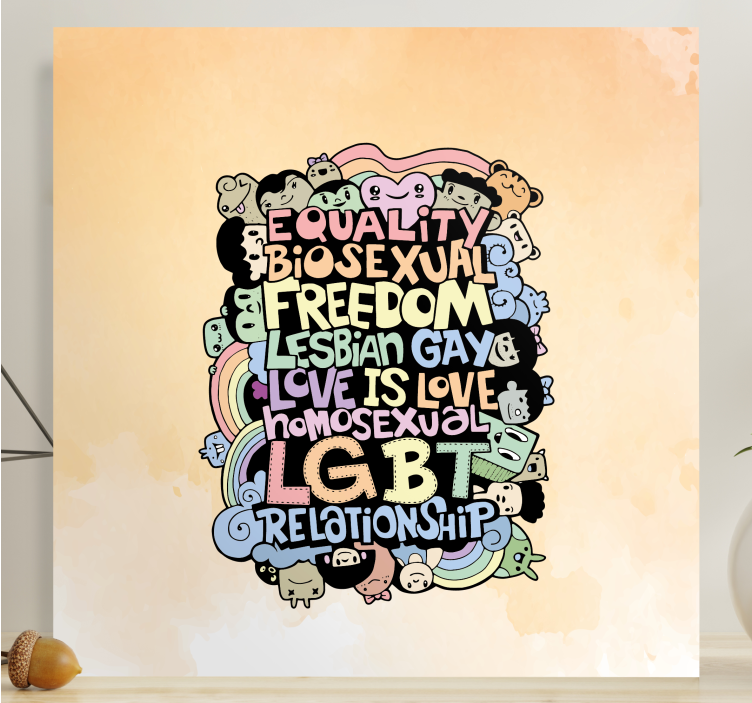 Lgbt 家庭画布的手绘名称 - TenStickers