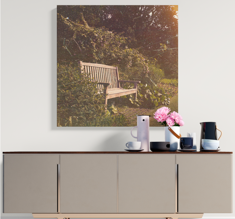 盲人游览风景的宁静花园长椅 - TenStickers